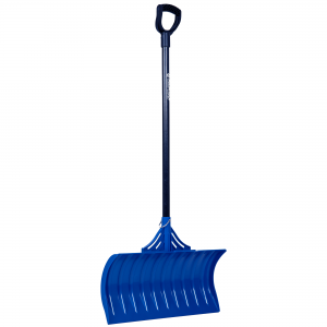 Earthway Contractor 36 Inch Handle Plastic Snow Pusher Shovel with 26 Inch Wide Blade with Steel Scraper 